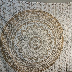 Tapestry. Very cute gold-ish beige color.